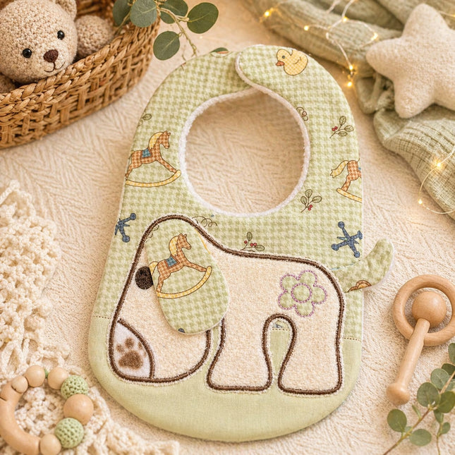 🌿 | Soft Absorbent Feeding Bib with Cute Animal Design