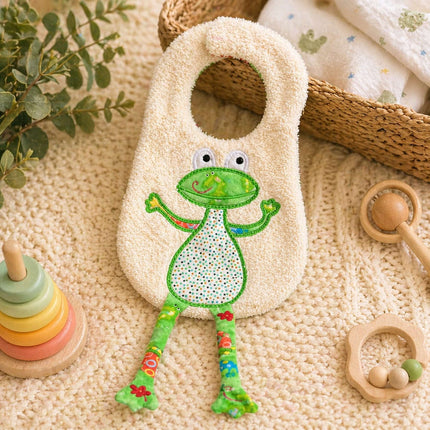 Adorable Frog Baby Bib 🍼💚 Violet Expressions LLC Custom Products Custom Products Default Title Violet Expressions LLC violetexpressions.com