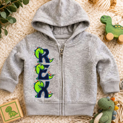 🦕💚 | Custom Embroidered Zip Jacket for Boys Violet Expressions LLC Custom Products Custom Products Default Title Violet Expressions LLC violetexpressions.com