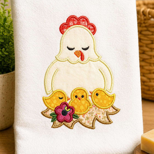 Embroidered Chicken Tea Towel 🧵🍽️ Violet Expressions LLC Custom Products Custom Products Default Title Violet Expressions LLC violetexpressions.com