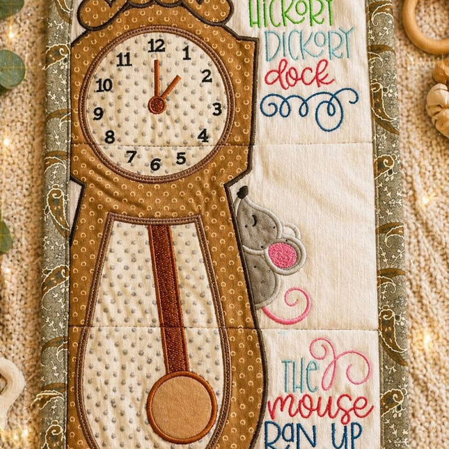 Hickory Dickory Dock Baby Wall Quilt 🐭🕰️ Violet Expressions LLC Custom Products Custom Products Default Title Violet Expressions LLC violetexpressions.com