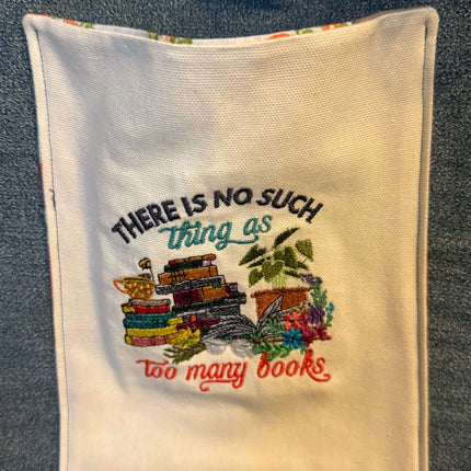 Inspirational Denim Tote Violet Expressions LLC Denim Tote Denim Tote Too Many Books Violet Expressions LLC violetexpressions.com