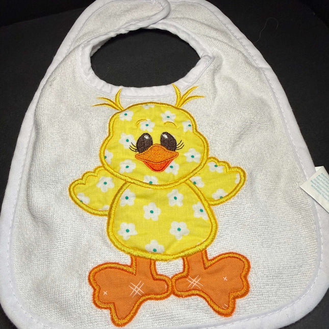 Little Peep Easter Bib Violet Expressions LLC   Yellow Chick Violet Expressions LLC violetexpressions.com