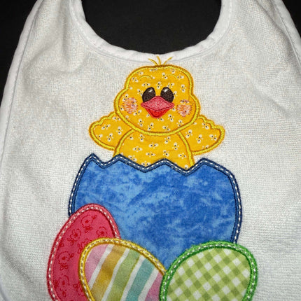 Little Peep Easter Bib Violet Expressions LLC   Yellow Chick Violet Expressions LLC violetexpressions.com