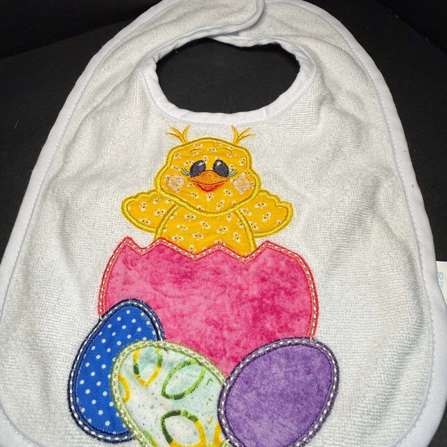 Little Peep Easter Bib Violet Expressions LLC   Yellow Chick Violet Expressions LLC violetexpressions.com