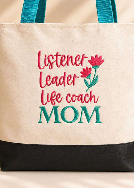 Mother's Day Tote Violet Expressions LLC Embroidered Tote Bag Embroidered Tote Bag Mom Superpower Violet Expressions LLC violetexpressions.com