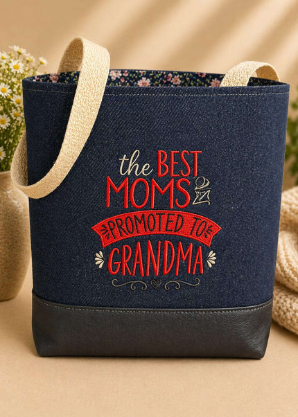 Mother's Day Tote Violet Expressions LLC Embroidered Tote Bag Embroidered Tote Bag Mom Superpower Violet Expressions LLC violetexpressions.com
