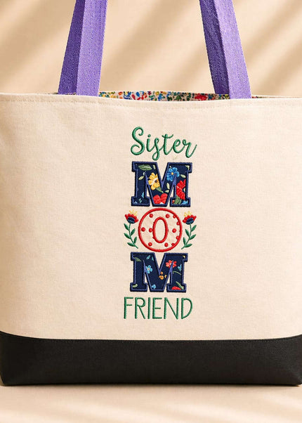 Mother's Day Tote Violet Expressions LLC Embroidered Tote Bag Embroidered Tote Bag Mom Superpower Violet Expressions LLC violetexpressions.com