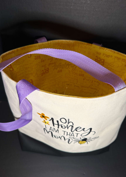 Mother's Day Tote Violet Expressions LLC Embroidered Tote Bag Embroidered Tote Bag Mom Superpower Violet Expressions LLC violetexpressions.com