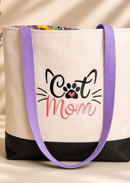 Mother's Day Tote Violet Expressions LLC Embroidered Tote Bag Embroidered Tote Bag Mom Superpower Violet Expressions LLC violetexpressions.com