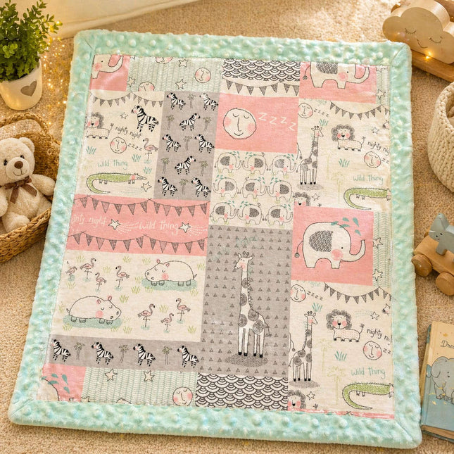 Safari Baby Lovie Comfort Blanket 🐘🦒🌙 Violet Expressions LLC Custom Products Custom Products H Violet Expressions LLC violetexpressions.com