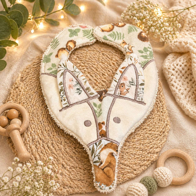 Woodland Bunny Baby Bib 🍼🌿 Violet Expressions LLC Custom Products Custom Products Default Title Violet Expressions LLC violetexpressions.com